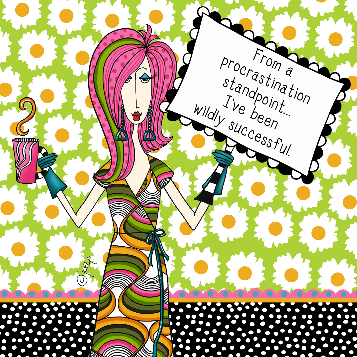 Funny women's humor illustration – boobs and spiders – Dolly Mama