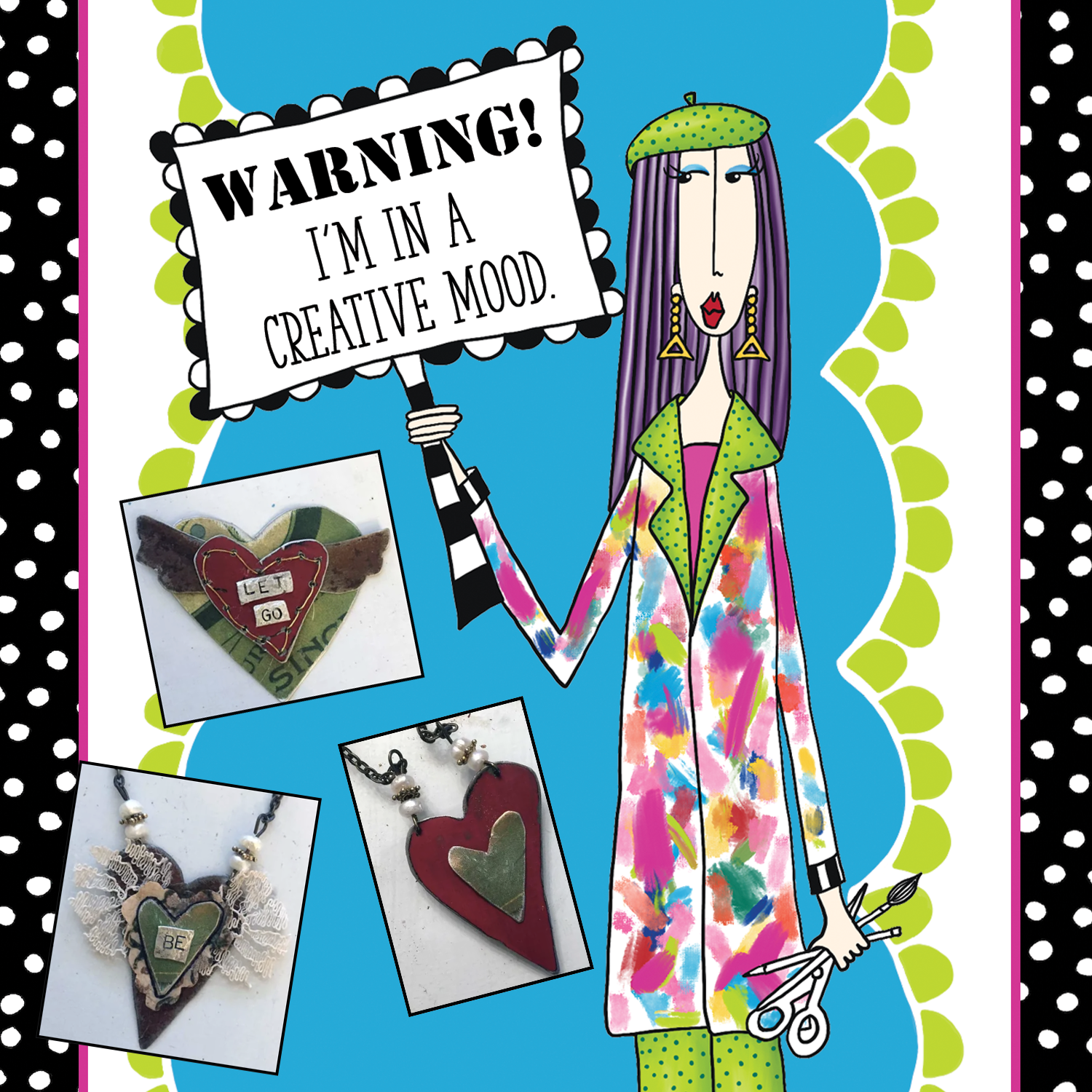 Funny creative women illustration – being creative is exhausting – Dolly Mama