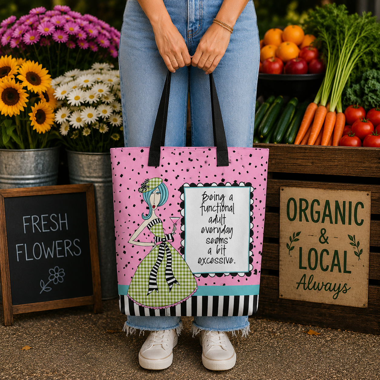 Funny tote bag for women – Being a Functional Adult Everyday Seems a Bit Excessive – Dolly Mama