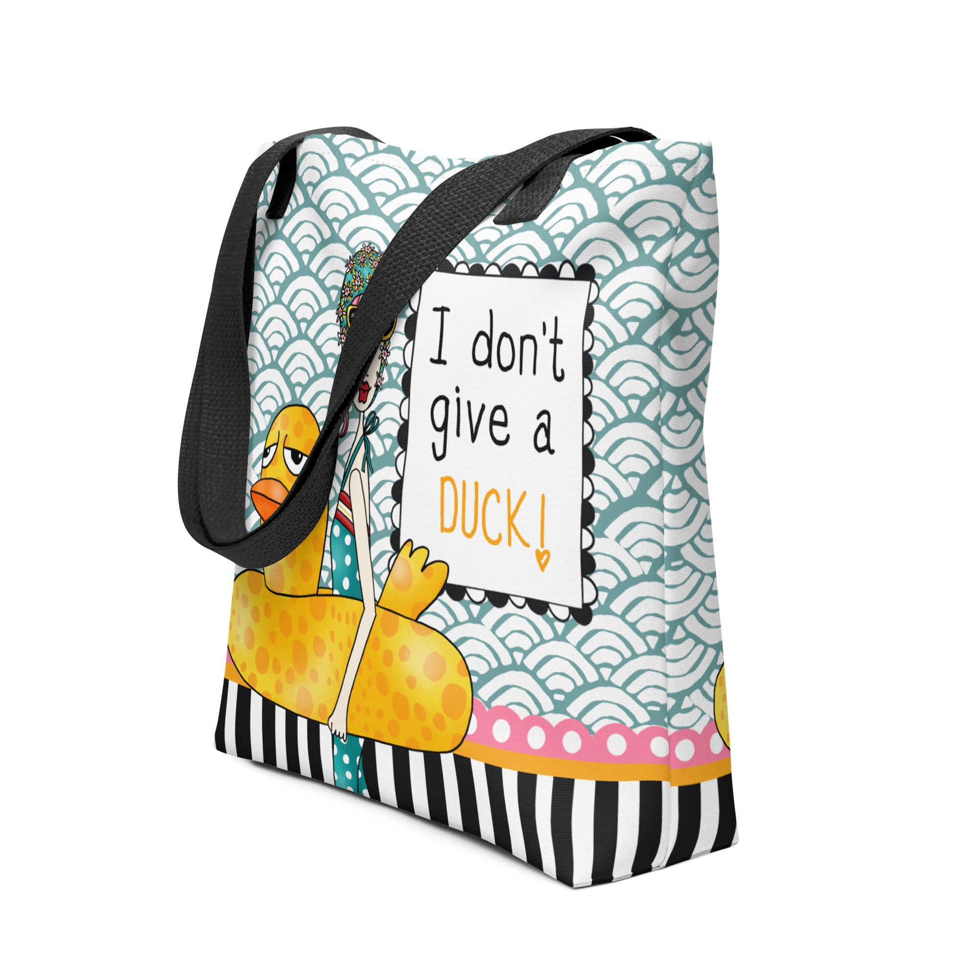 Funny tote bag – I Don't Give a Duck – Dolly Mama –side view