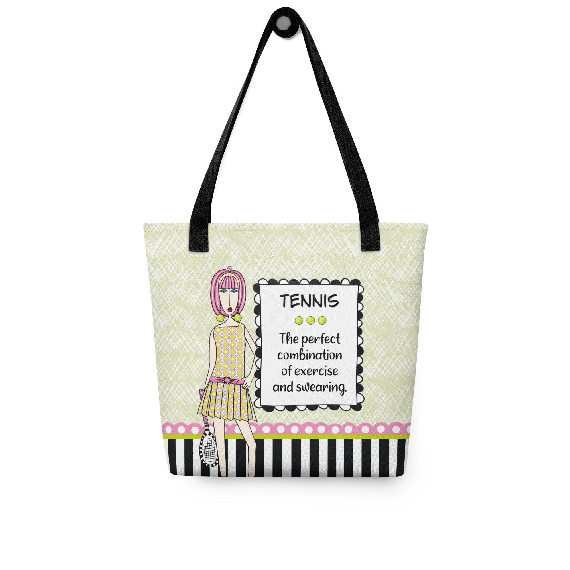 Funny tennis tote bag – Tennis The Perfect Combination of Exercise and Swearing – Dolly Mama – back view