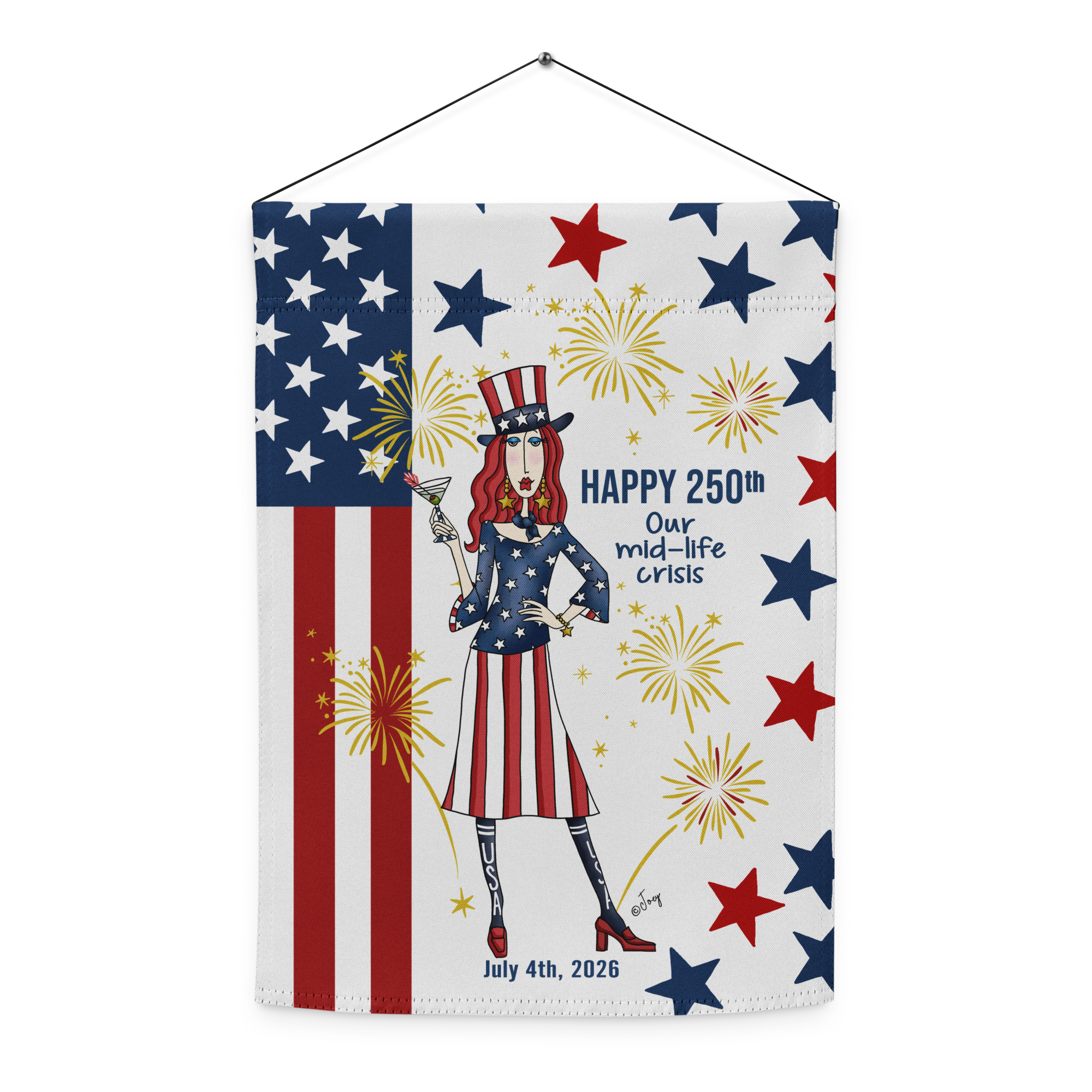 Dolly Mama Garden Flag – Happy 250th – Our mid-life crisis