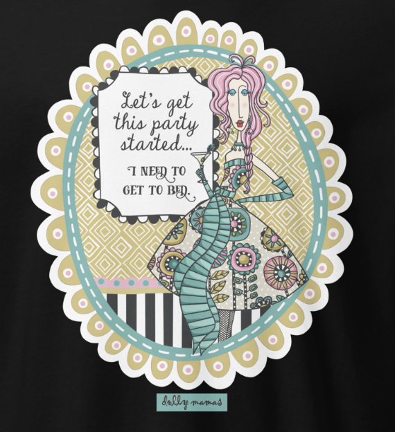 Funny Party Long Sleeve T-Shirt – Black Close-Up – Let's Get This Party Started | Dolly Mama
