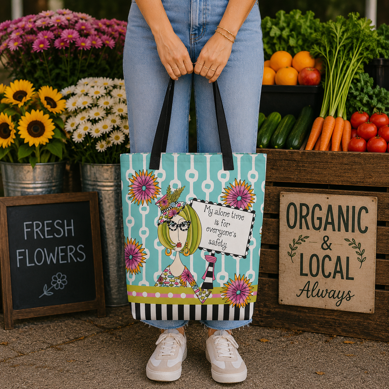 Funny introvert tote bag for women – My Alone Time Is for Everyone's Safety – Dolly Mama