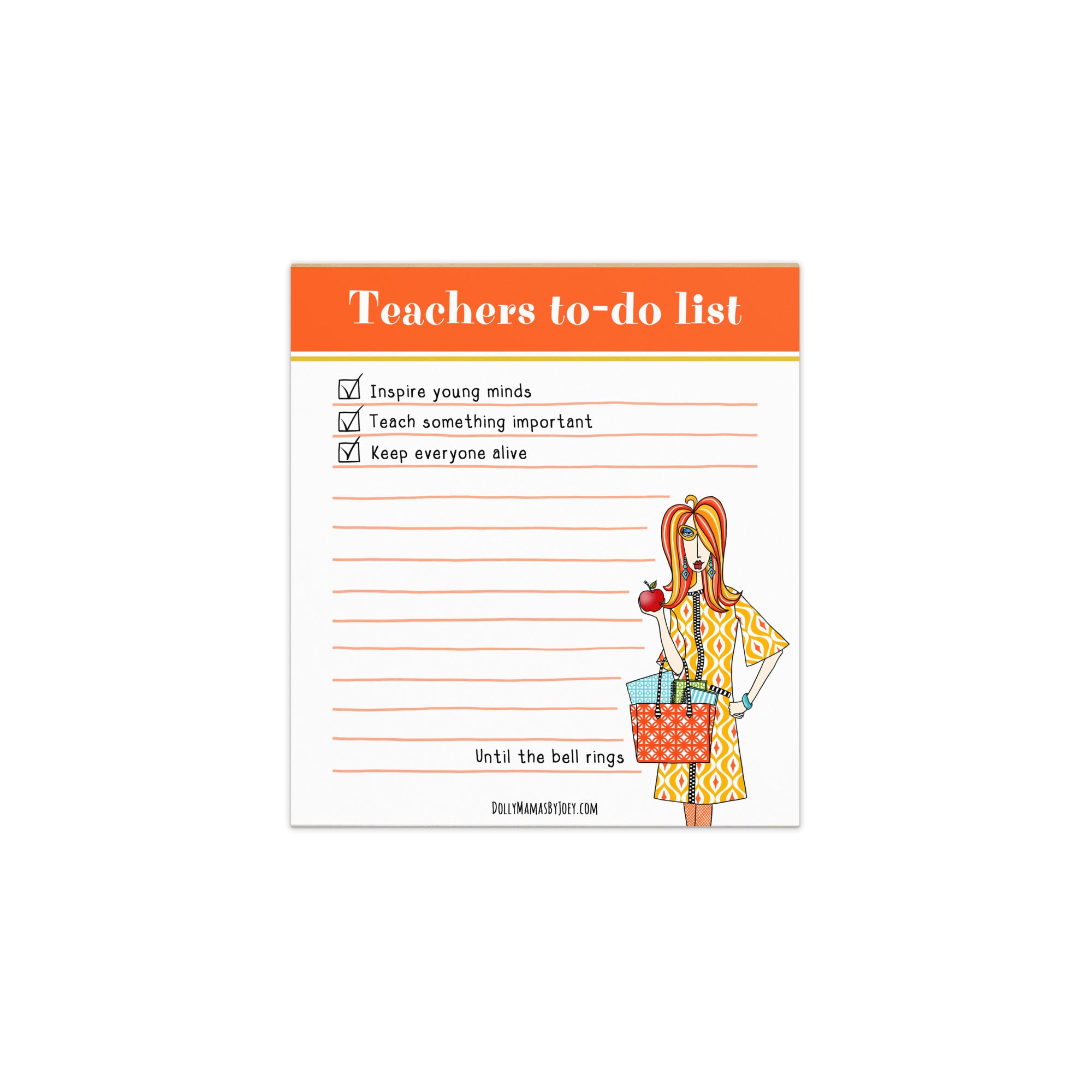 Teachers To-Do List Notepad – Funny Teacher Notepad for Women | Dolly Mamas by Joey