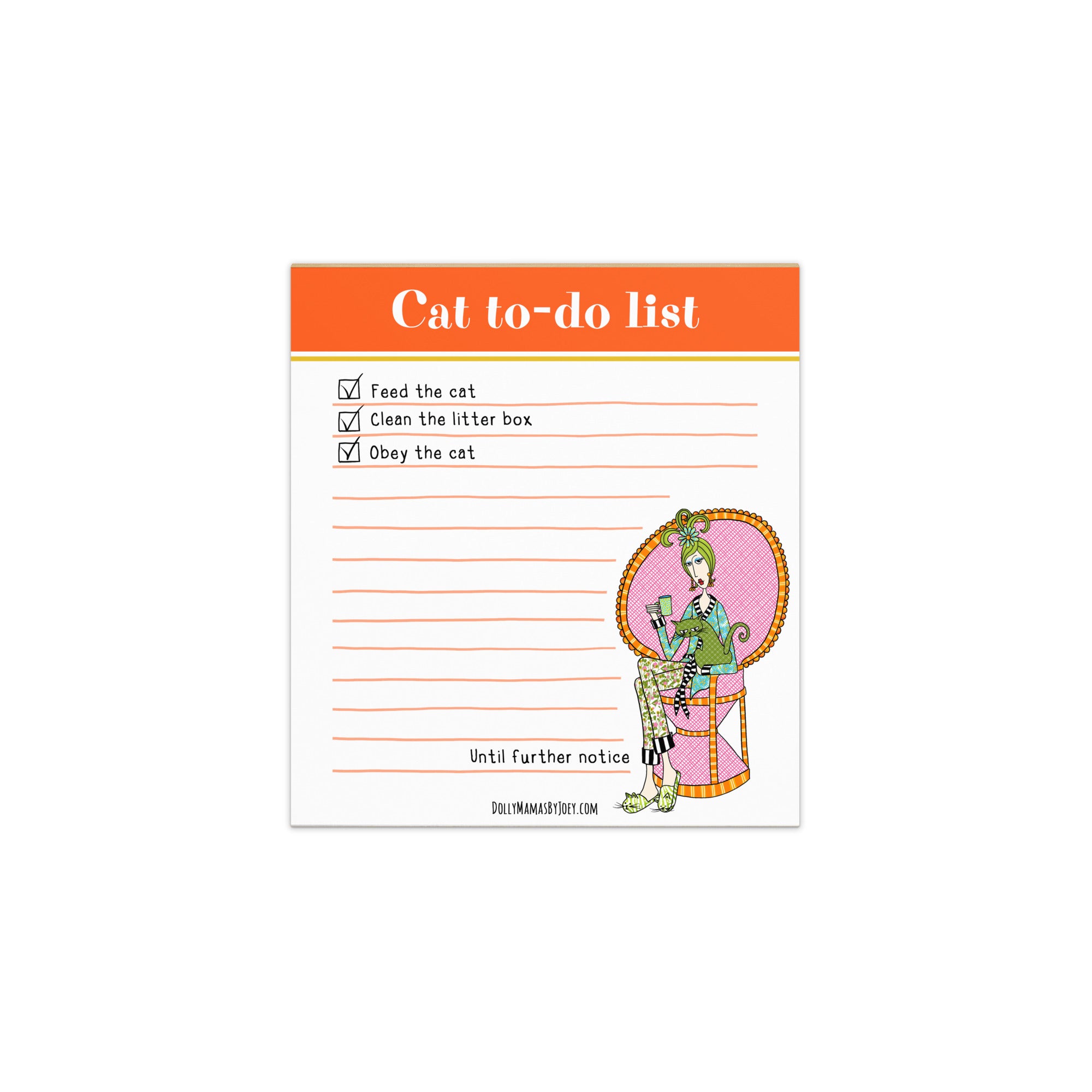 Cat To-Do List Notepad – Funny Cat Lover Notepad for Women | Dolly Mamas by Joey