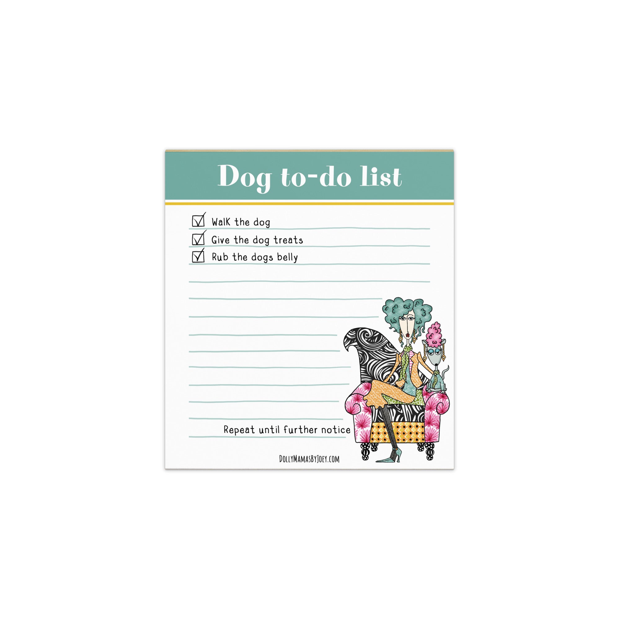 Dog To-Do List Notepad – Funny Dog Lover Notepad for Women | Dolly Mamas by Joey