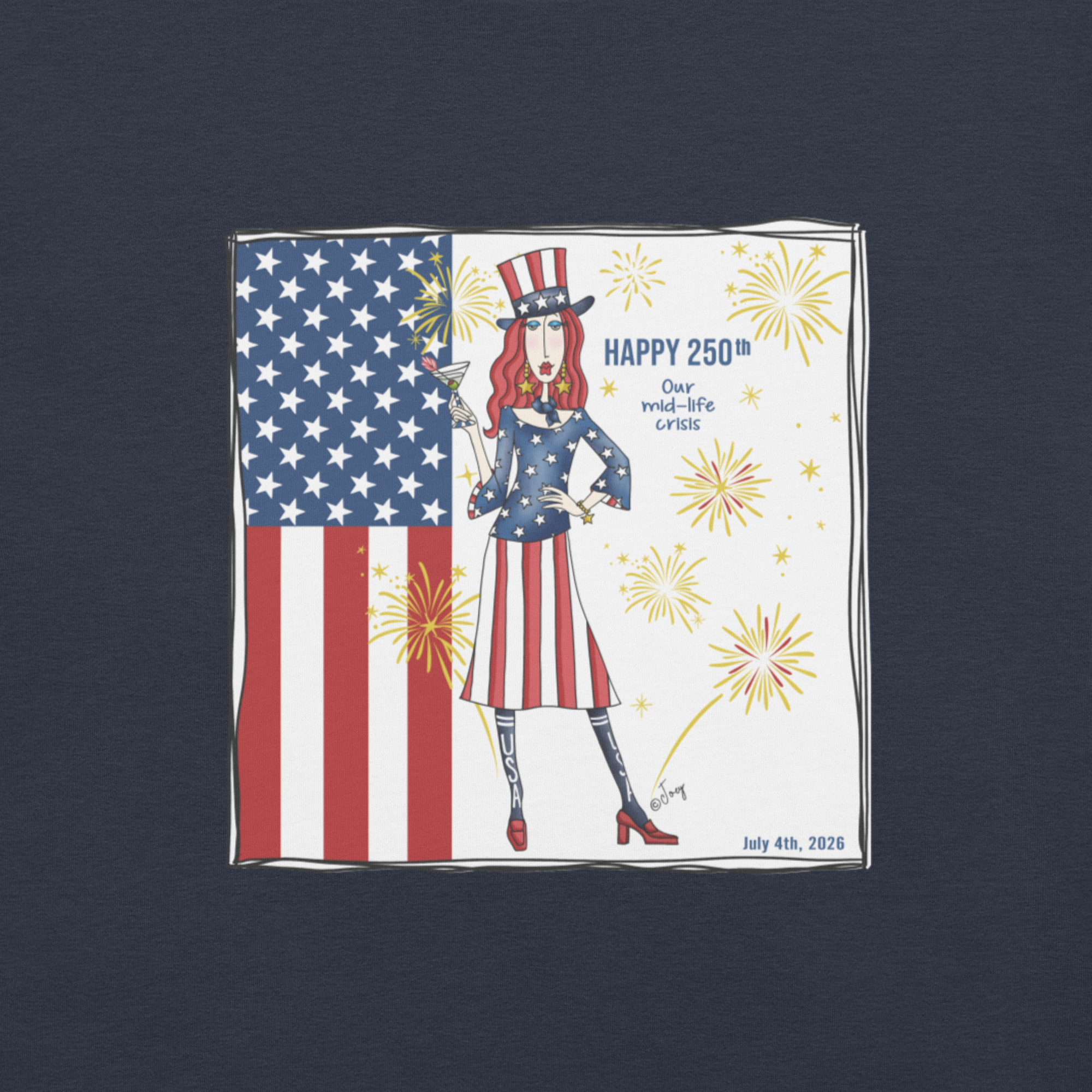 Dolly Mama Unisex Tee – Happy 250th. Our mid-life crisis-250th celebration USA