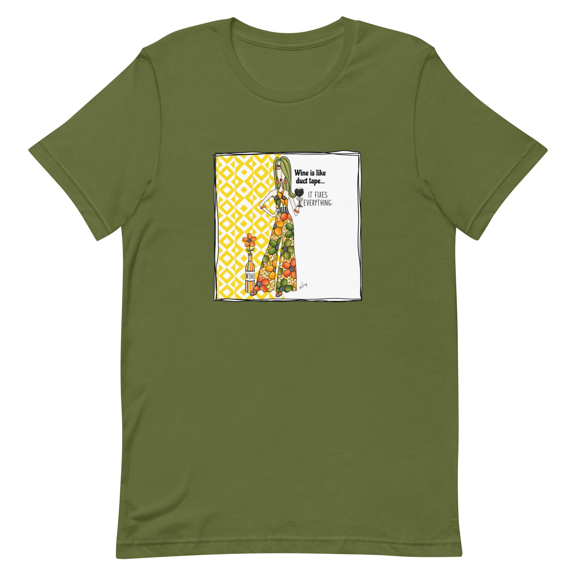 Dolly Mama Unisex Tee – Wine is like duct tape. It fixes everything.