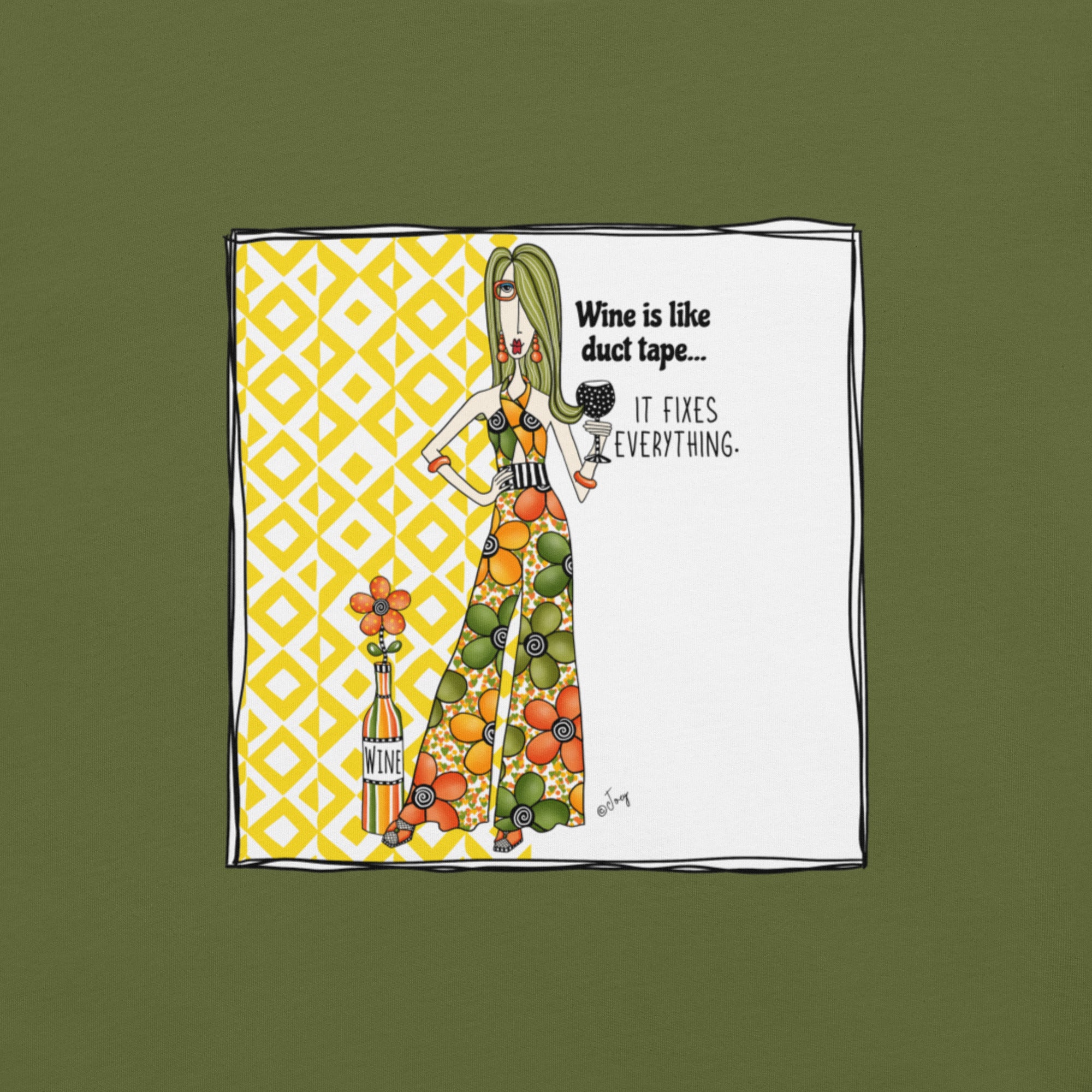 Dolly Mama Unisex Tee – “Wine is like duct tape. It fixes everything.”