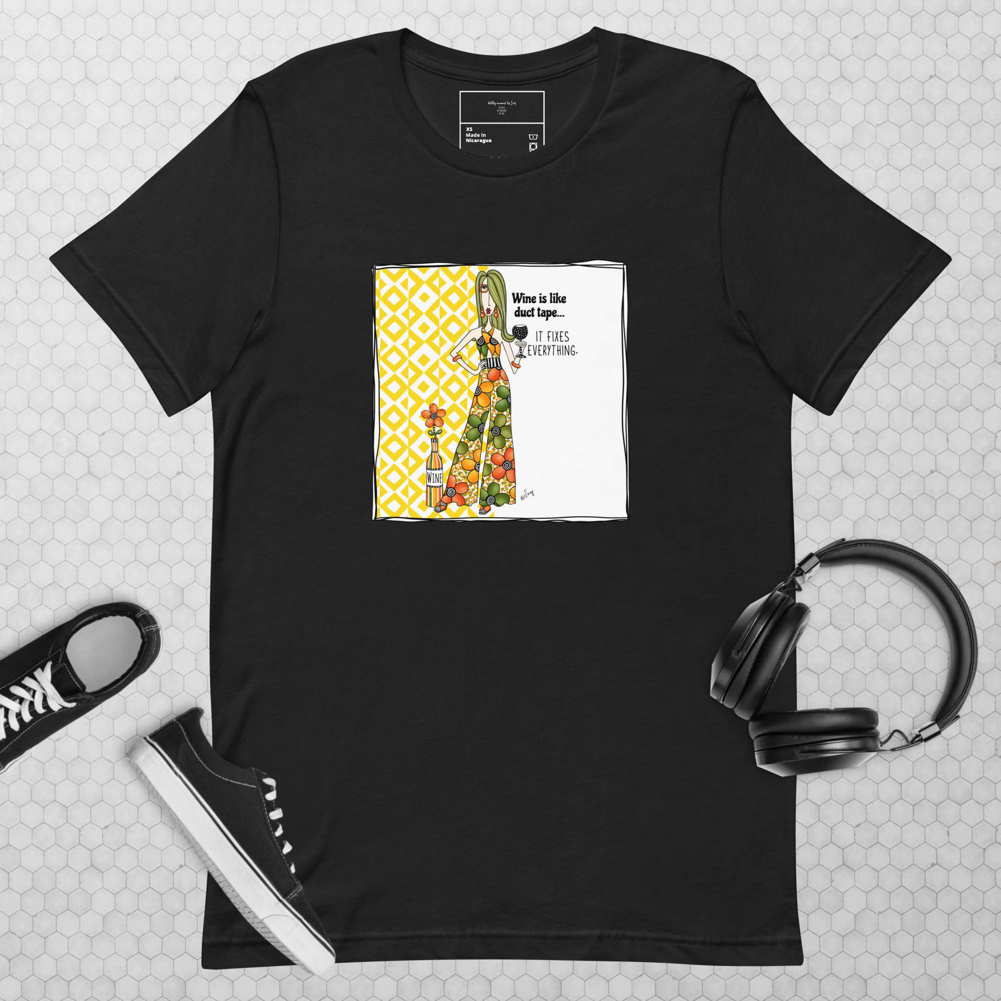 Dolly Mama Unisex Tee – Wine is like duct tape. It fixes everything.