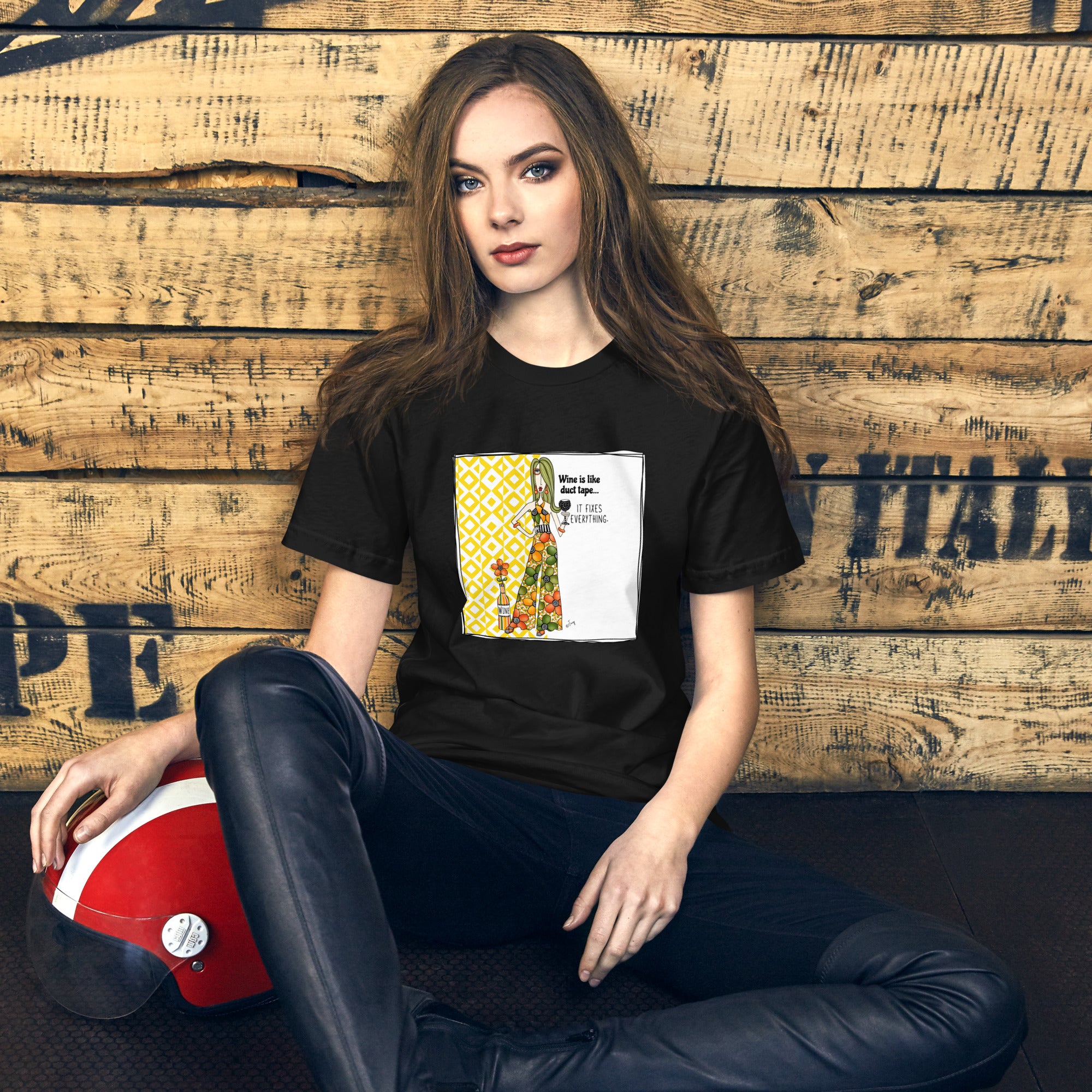 Dolly Mama Unisex Tee – Wine is like duct tape. It fixes everything.