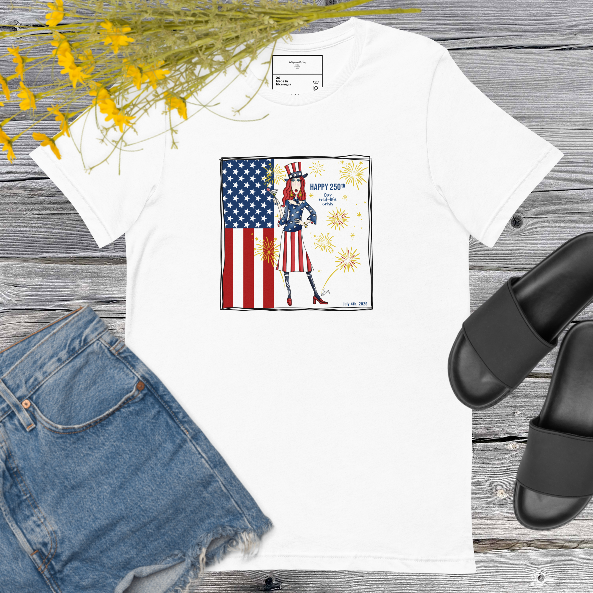 Dolly Mama Unisex Tee – Happy 250th. Our mid-life crisis-250th celebration USA