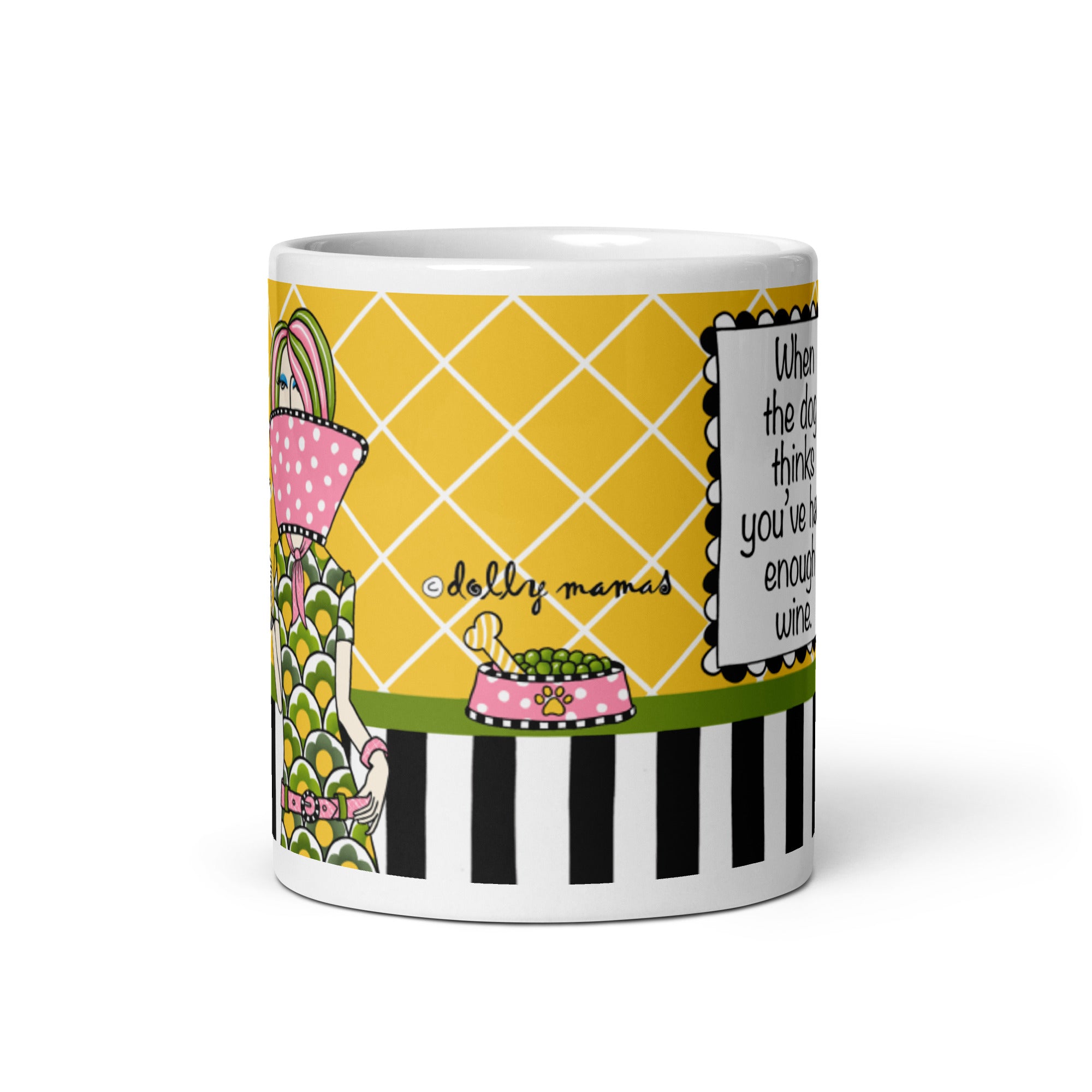 Funny Dog Lover Coffee Mug – “When the Dog Thinks You’ve Had Enough Wine.” | Dolly Mama