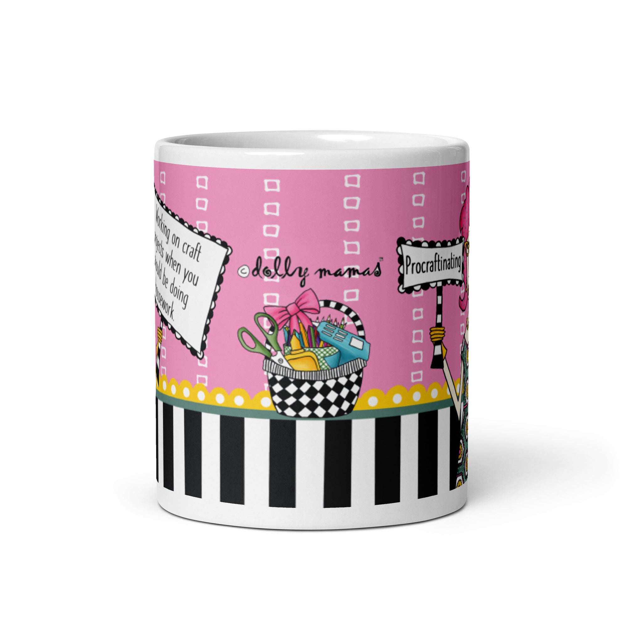 Funny Crafting Coffee Mug – Procraftinating: Working on Craft Projects When You Should Be Doing Housework. | Dolly Mama mug