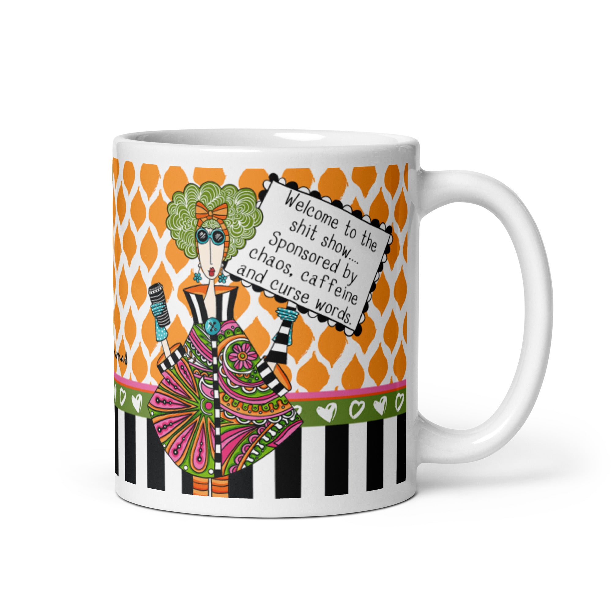 Funny Chaos Coffee Mug – “Welcome to the Shit Show… Sponsored by Chaos, Caffeine and Curse Words.” | Dolly Mama