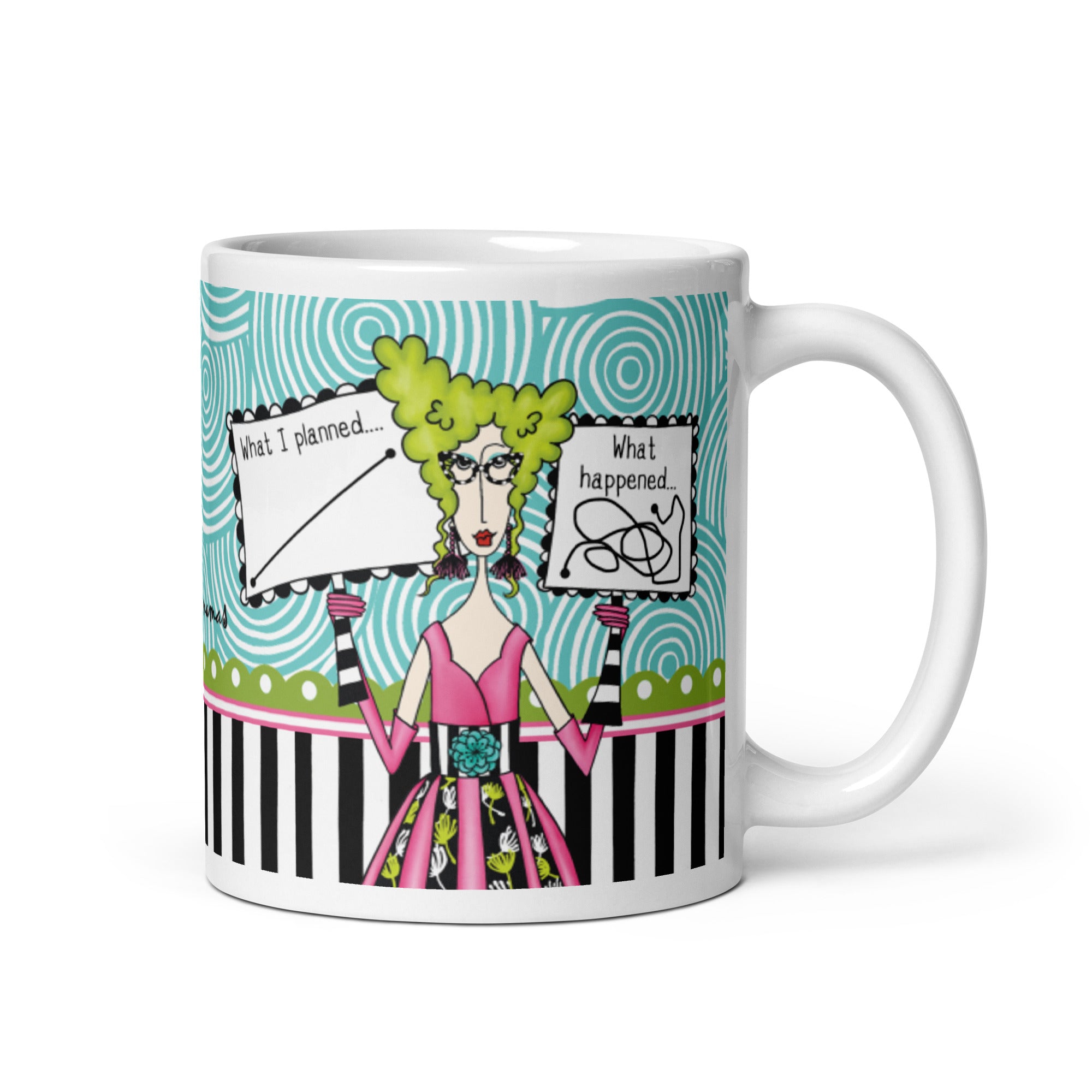 Funny Life Happens Coffee Mug – “What I Planned. What Happened.” | Dolly Mama