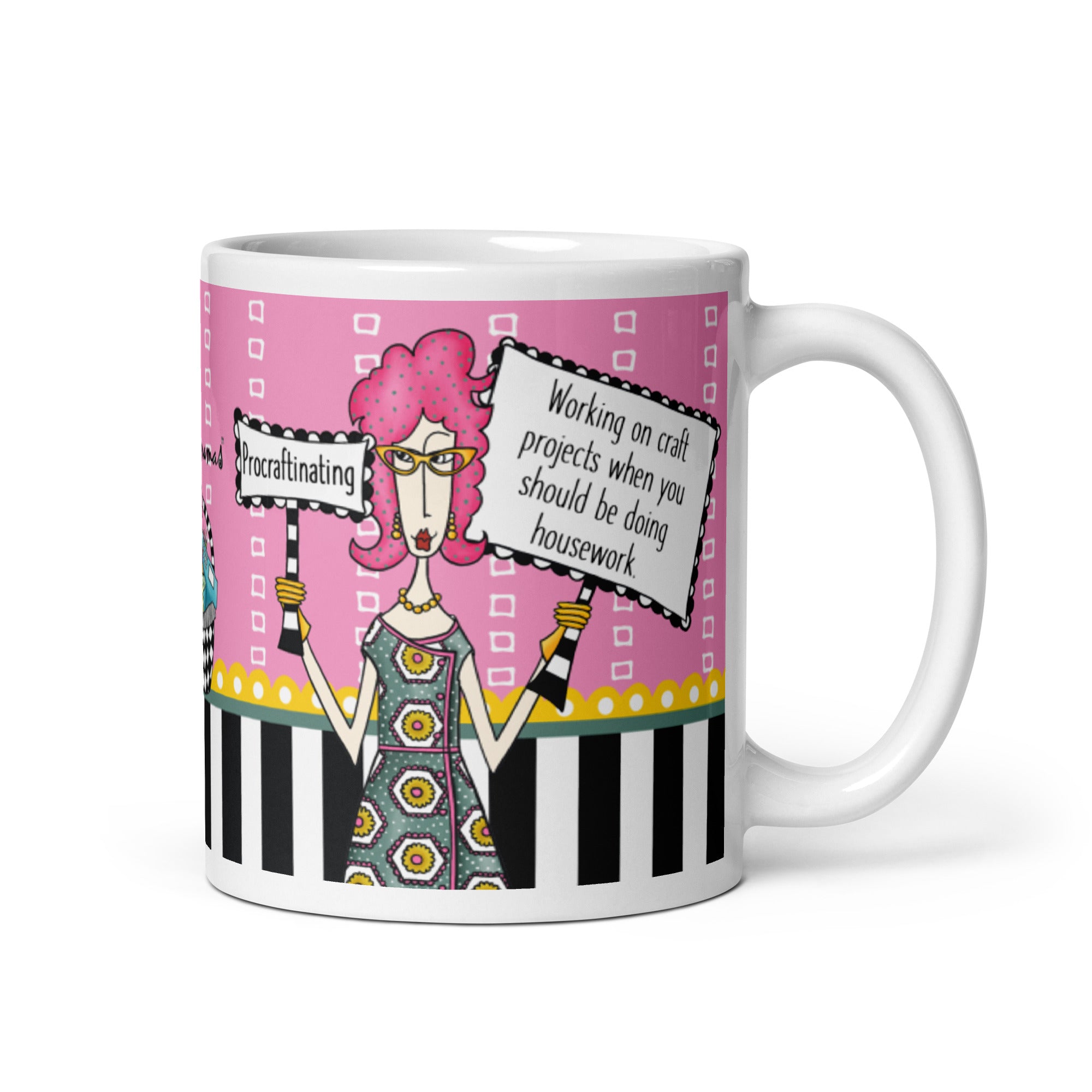 Funny Crafting Coffee Mug – Procraftinating: Working on Craft Projects When You Should Be Doing Housework. | Dolly Mama mug