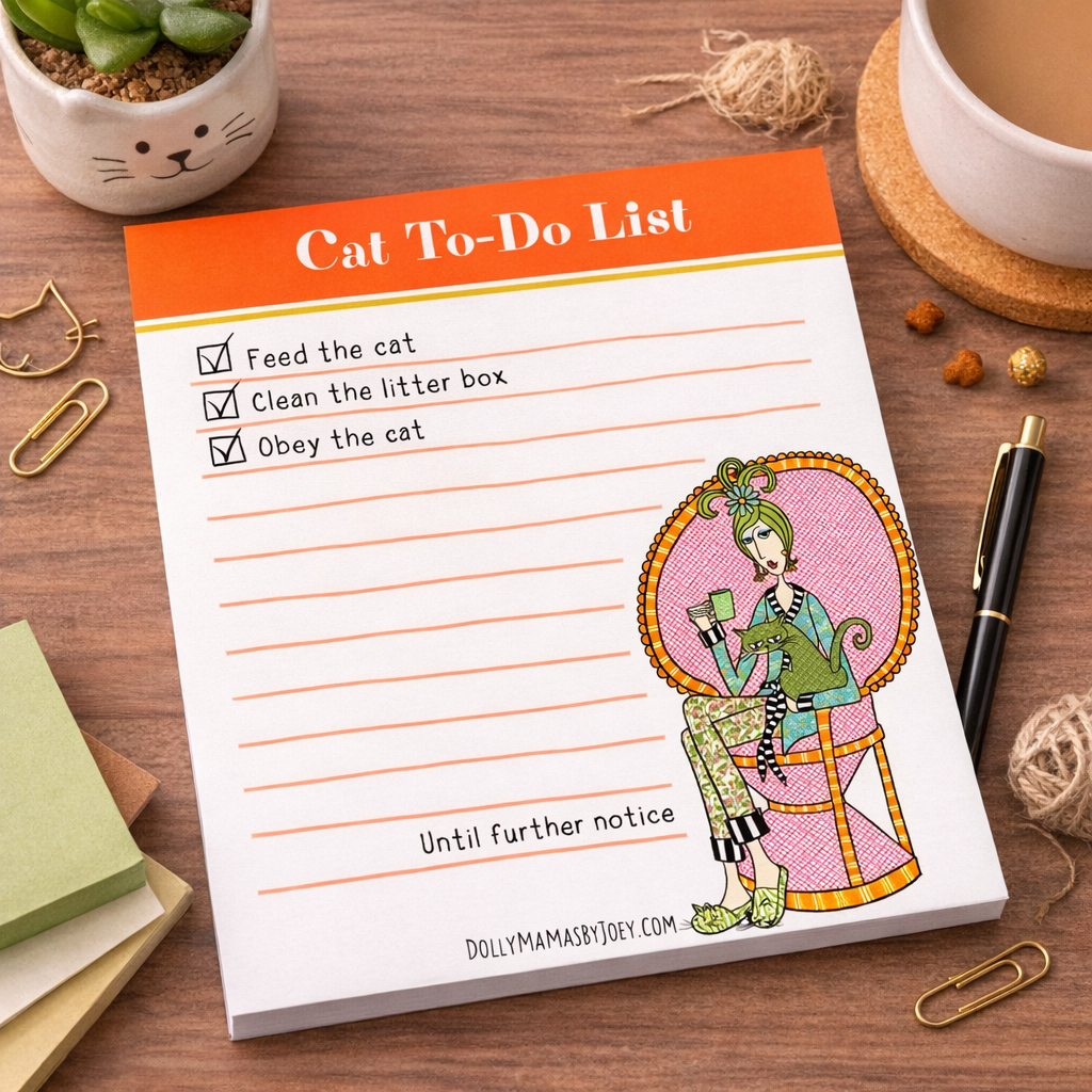 Cat To-Do List Notepad – Funny Cat Lover Notepad for Women | Dolly Mamas by Joey