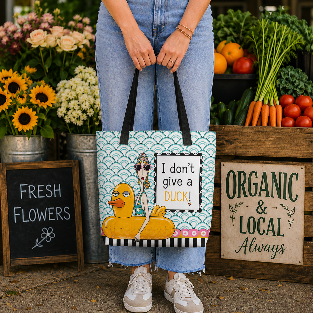 Funny tote bag for women – I Don't Give a Duck – Dolly Mama