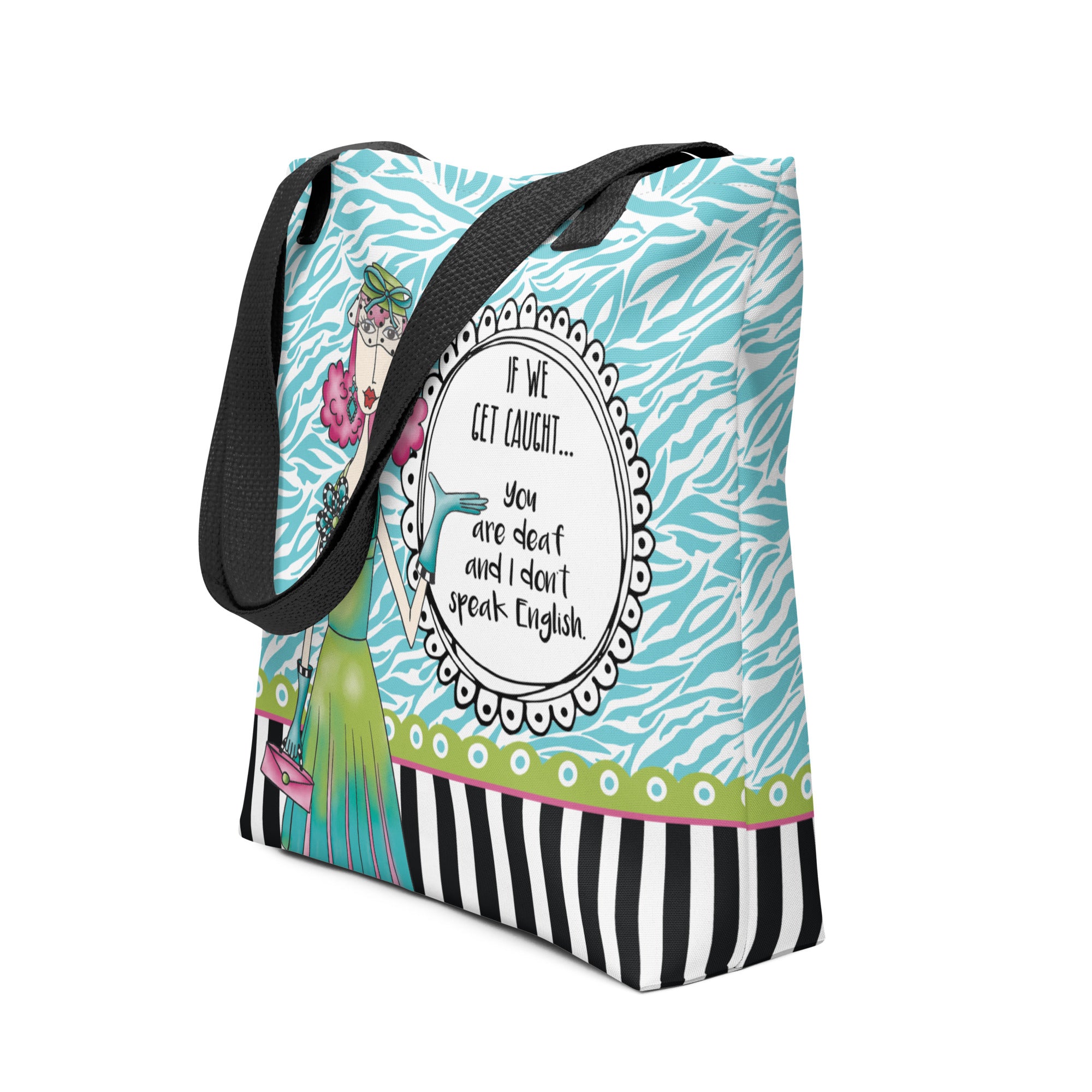 Funny best friend tote bag – If We Get Caught – Dolly Mama – side view