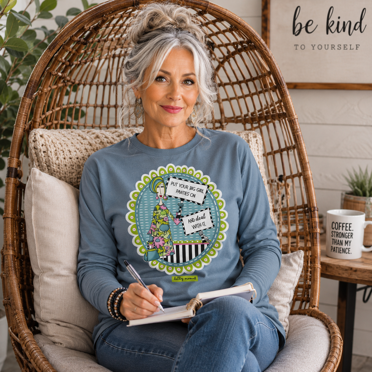 Funny Sassy Long Sleeve T-Shirt Blue Jean – Put Your Big Girl Panties On and Deal With It | Dolly Mama