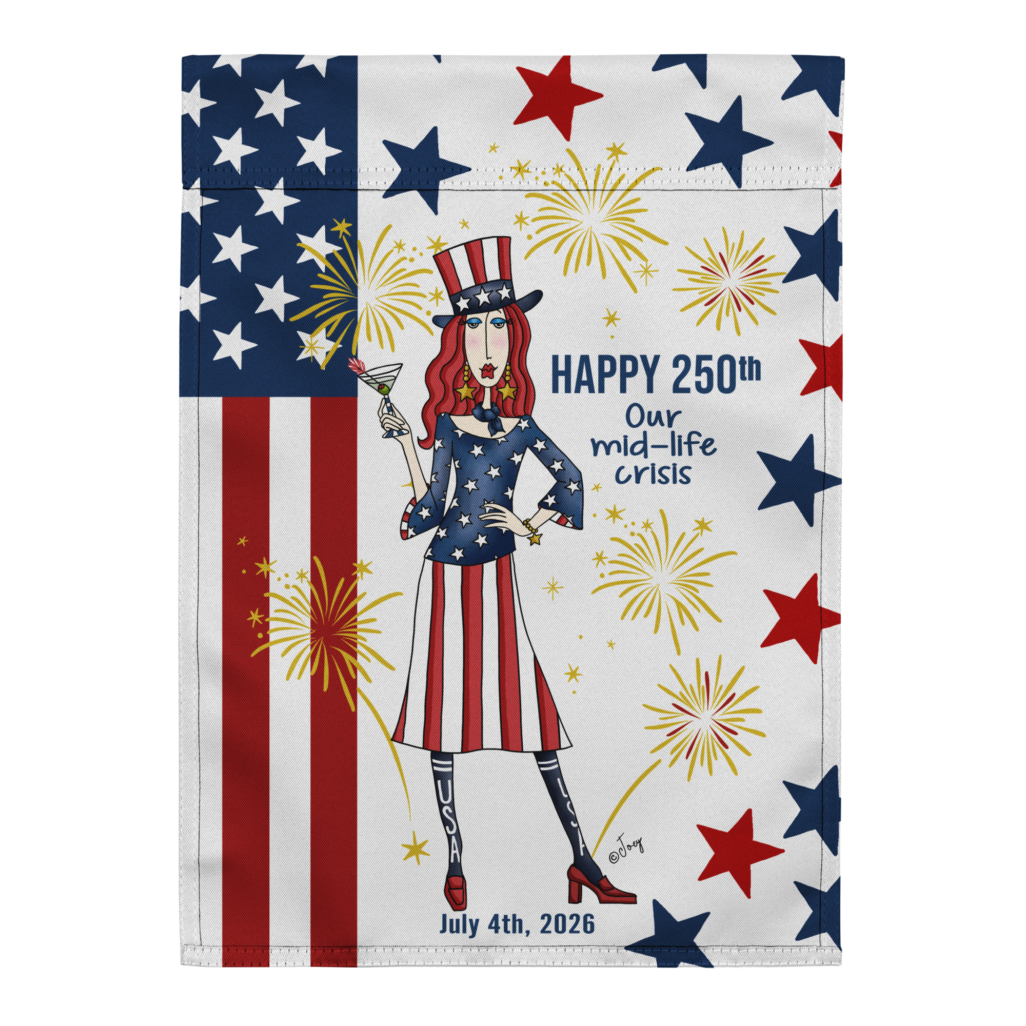 Dolly Mama Garden Flag – Happy 250th – Our mid-life crisis