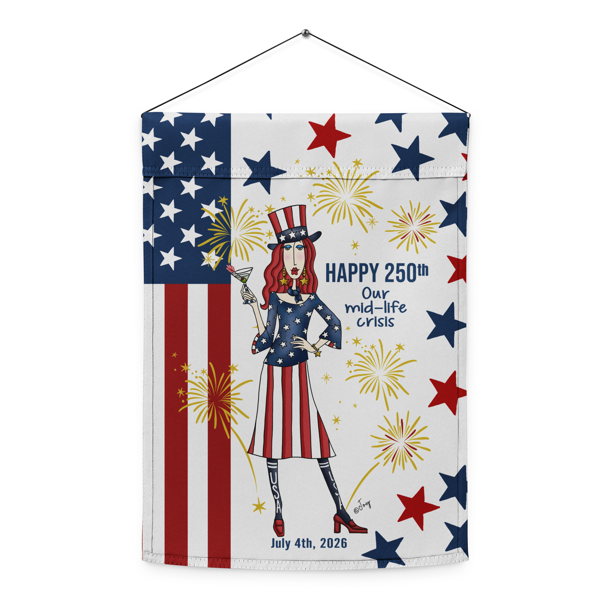 Dolly Mama Garden Flag – Happy 250th – Our mid-life crisis