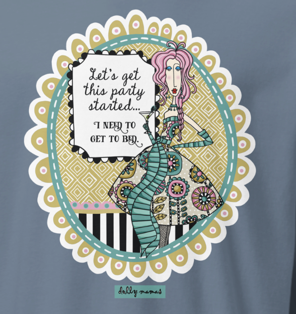 Funny Party Long Sleeve T-Shirt – Blue Jean Close-Up – Let's Get This Party Started | Dolly Mama
