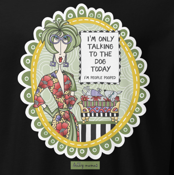 Funny Dog Lover Long Sleeve T-Shirt – Black Close-Up – I'm Only Talking to the Dog Today | Dolly Mama