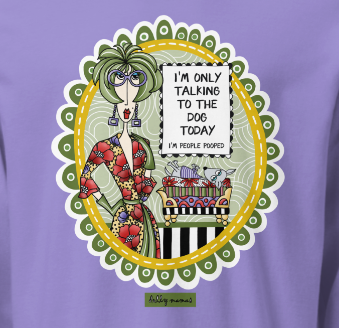 Funny Dog Lover Long Sleeve T-Shirt – Violet Close-Up – I'm Only Talking to the Dog Today | Dolly Mama