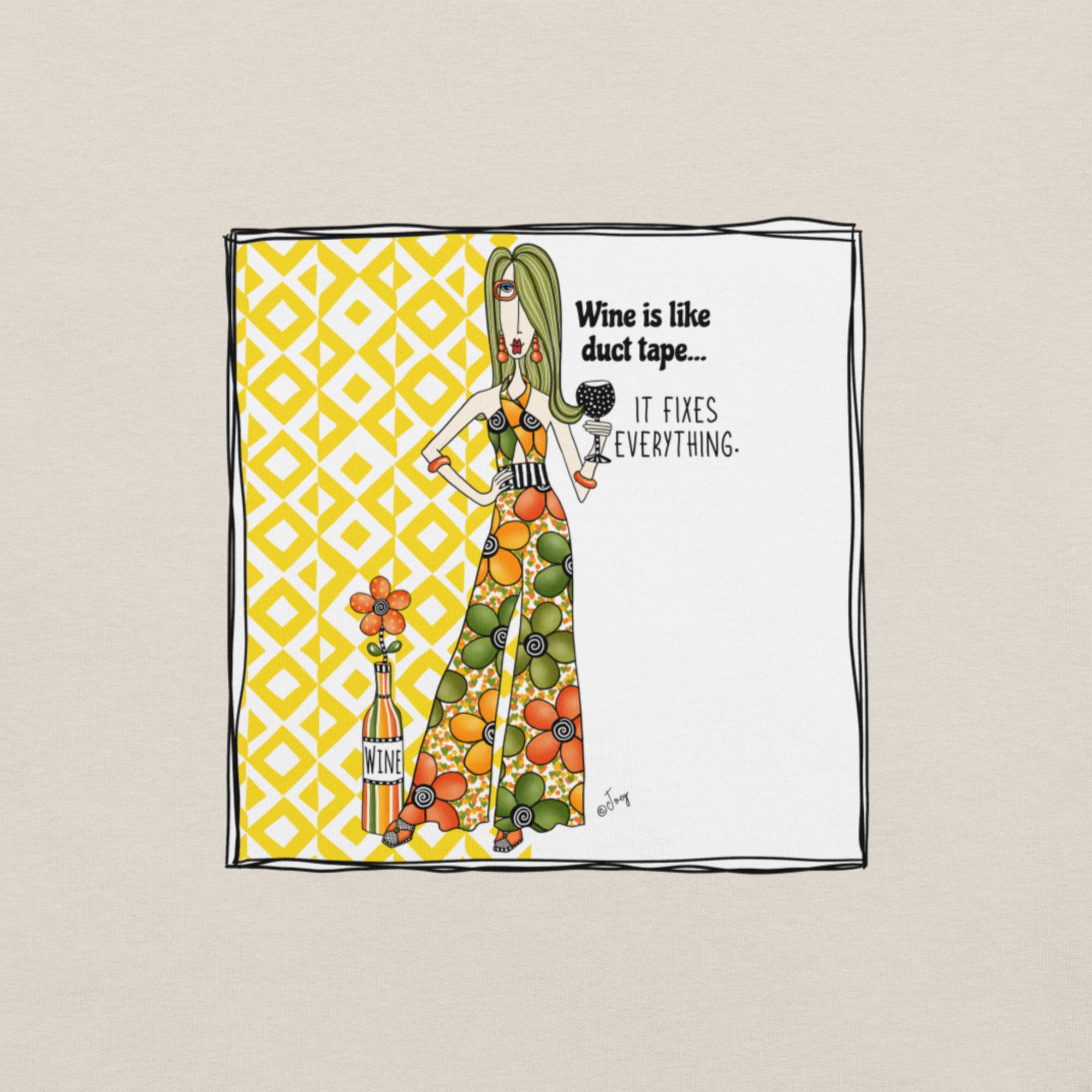 Dolly Mama Unisex Tee – “Wine is like duct tape. It fixes everything.”