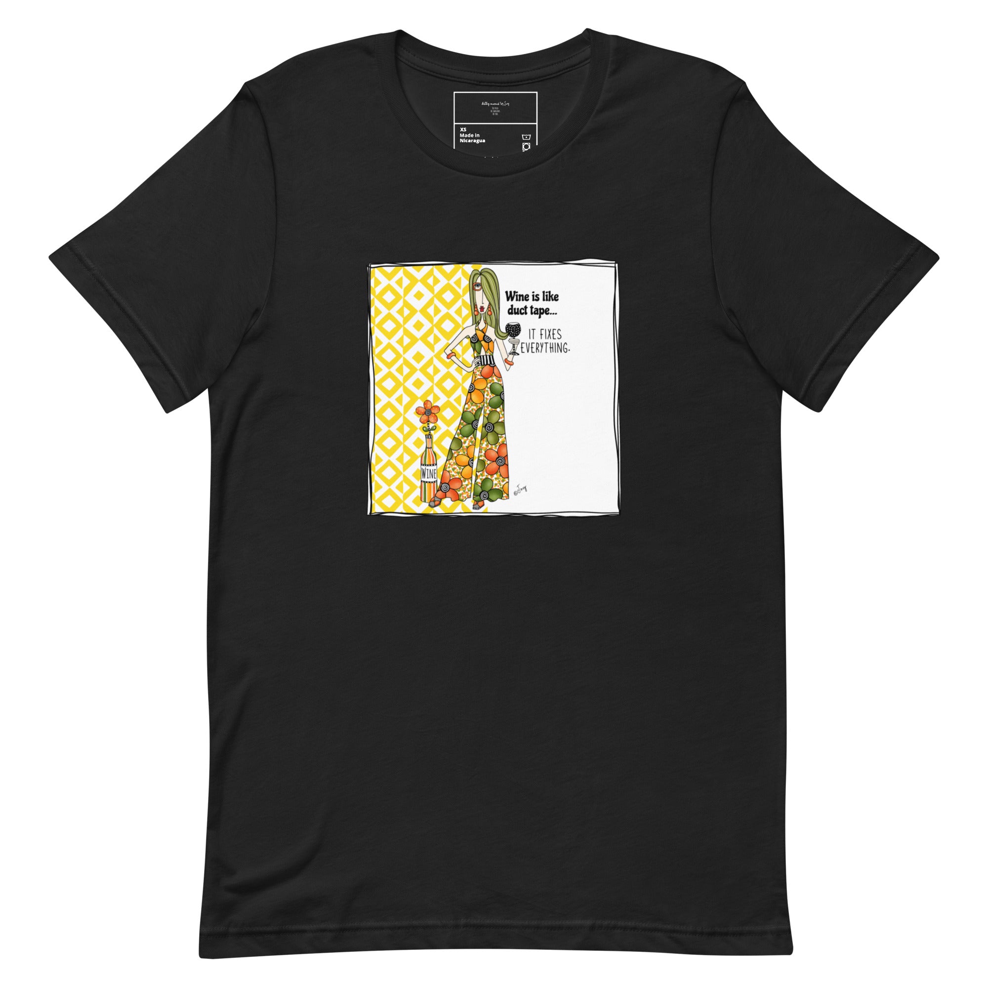 Dolly Mama Unisex Tee – Wine is like duct tape. It fixes everything.