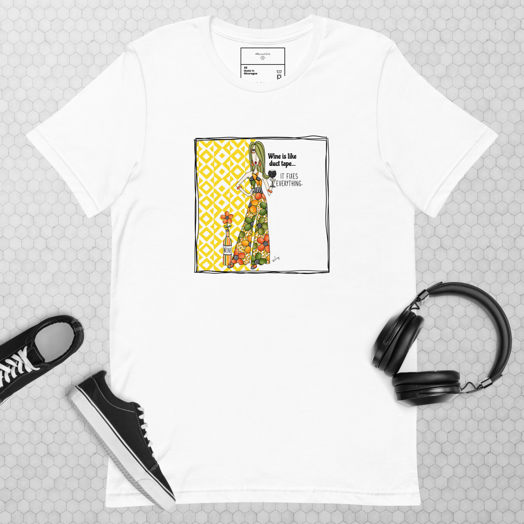 Dolly Mama Unisex Tee – Wine is like duct tape. It fixes everything.