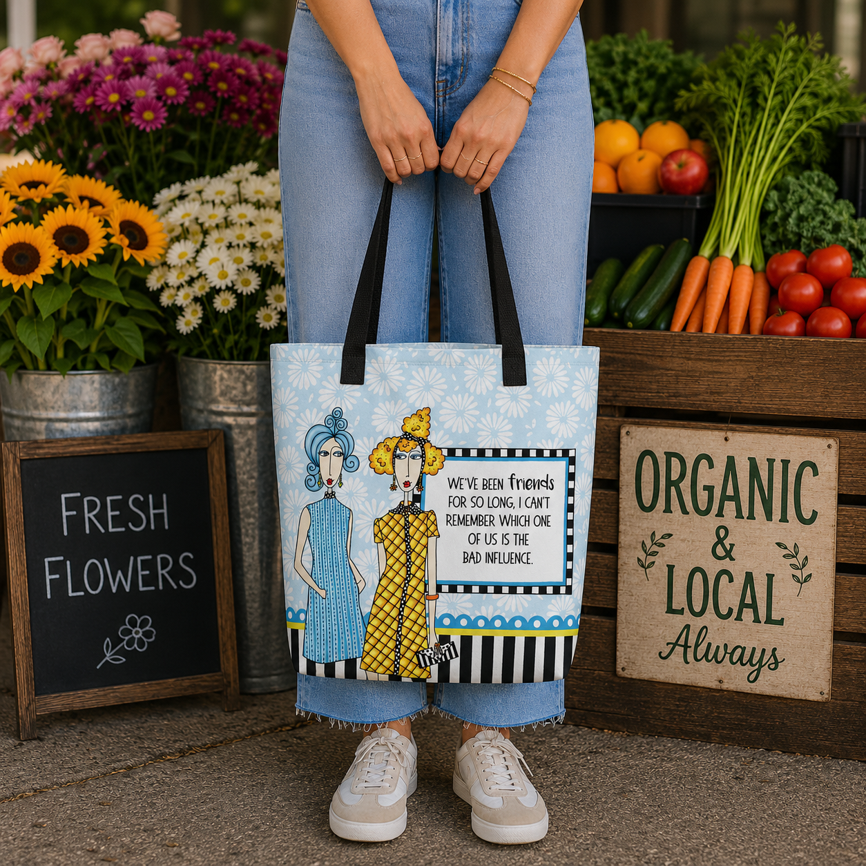 Funny friendship tote bag for women – We've Been Friends So Long – Dolly Mama
