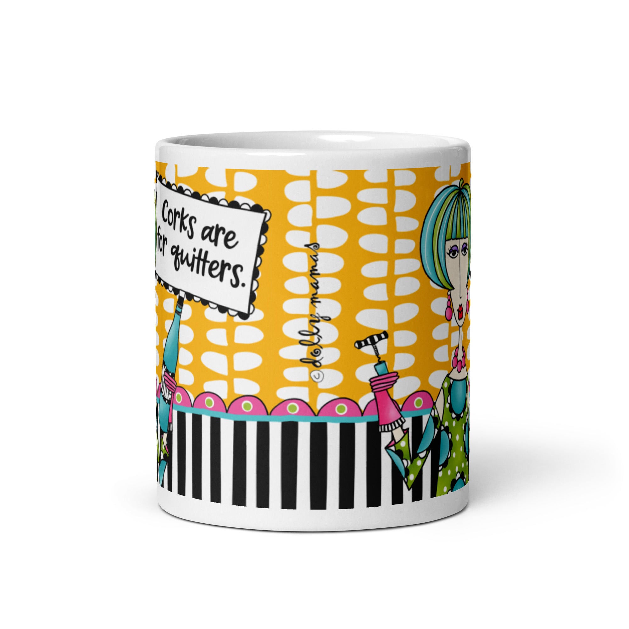 Funny Wine Coffee Mug – “Corks Are for Quiters” | Dolly Mama
