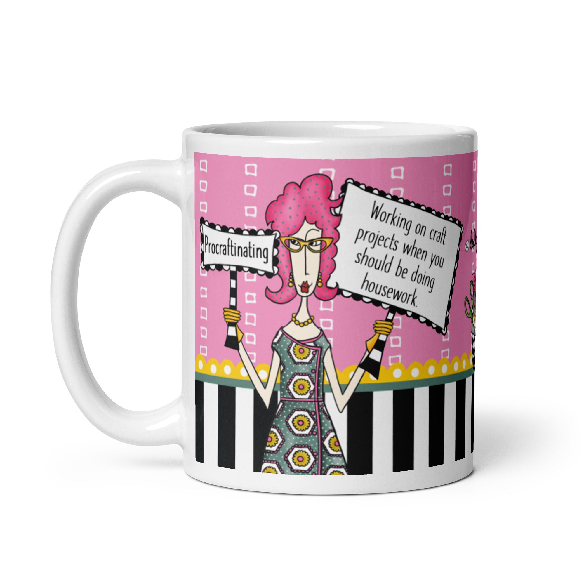 Funny Crafting Coffee Mug – Procraftinating: Working on Craft Projects When You Should Be Doing Housework. | Dolly Mama mug