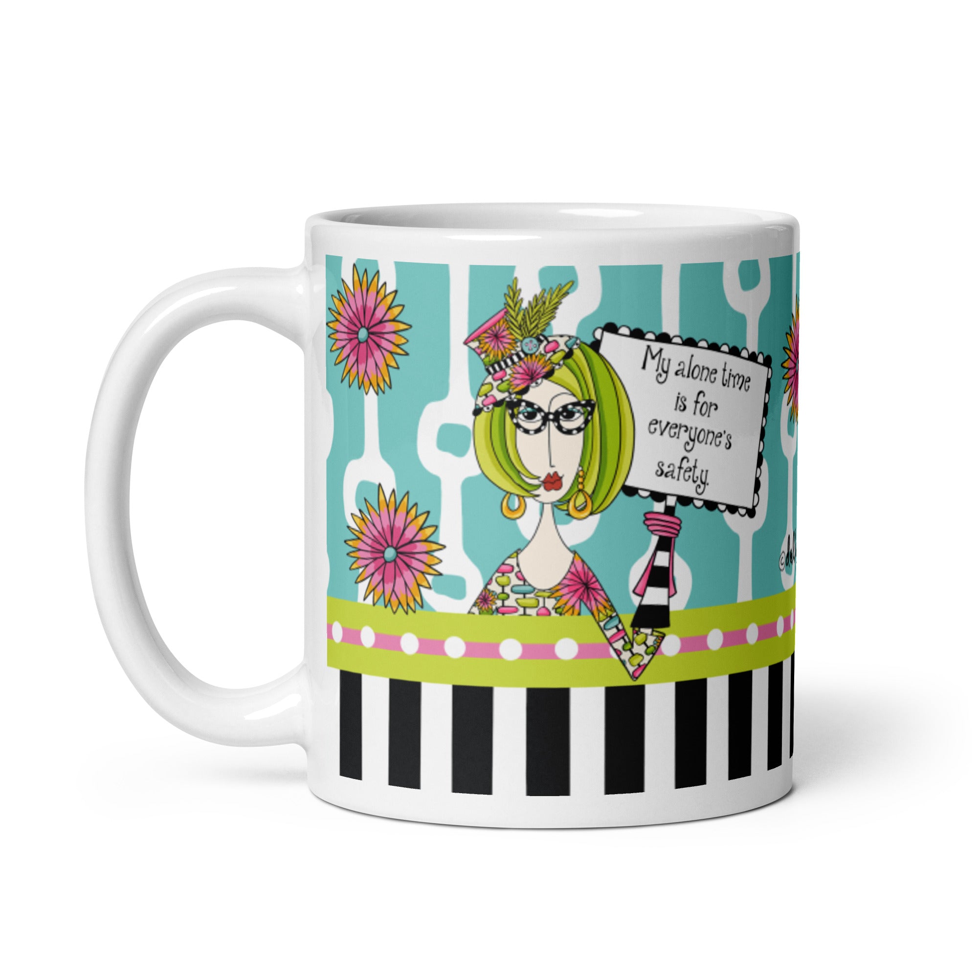 Funny Introvert Coffee Mug – My Alone Time Is for Everyone’s Safety. | Dolly Mama mug