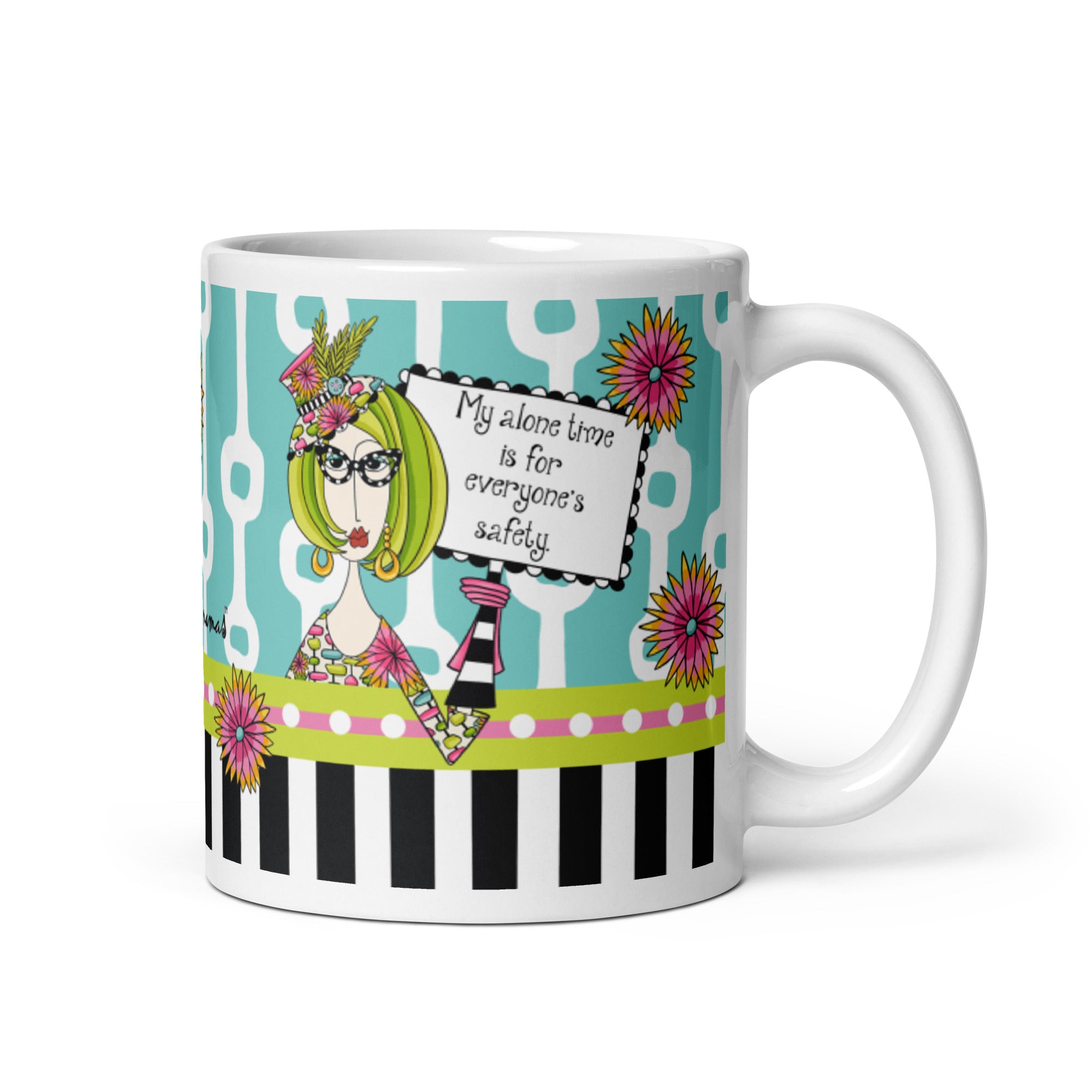 Funny Introvert Coffee Mug – My Alone Time Is for Everyone’s Safety. | Dolly Mama mug