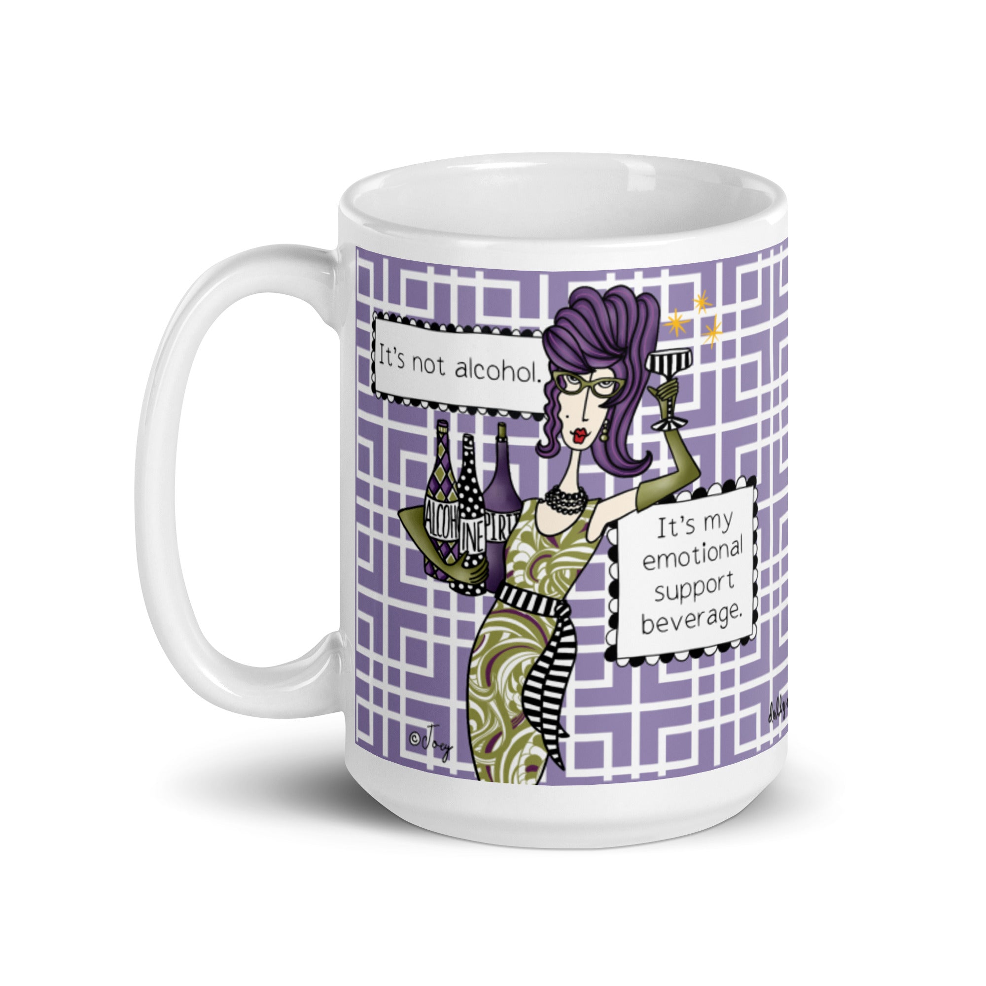 Funny Wine Mug for Women – It's Not Alcohol It's My Emotional Support Beverage | Dolly Mama